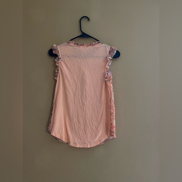 LC Lauren Conrad orange floral sleeveless blouse size Extra small - Picture 3 of 4